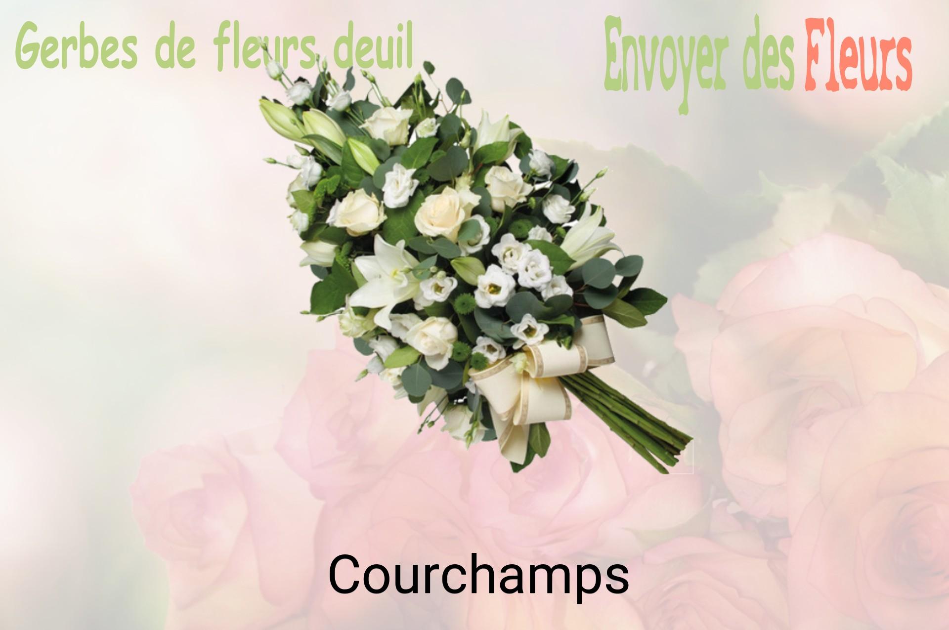 Gerbe de fleurs de deuil livrée à Courchamps